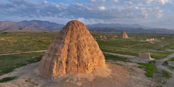 A drone photo taken on July 10, 2025 shows a Xixia imperial tomb in Yinchuan, northwest China's Ningxia Hui Autonomous Region.