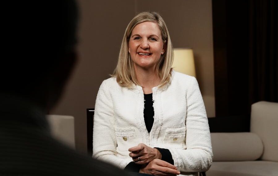 International Olympic Committee President Kirsty Coventry speaks to Xinhua in Beijing on Nov. 12, 2025. (Xinhua/Xiao Yazhuo)