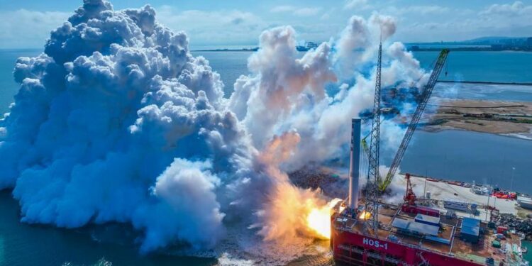 China’s first reusable liquid rocket test offshore platform set for operation