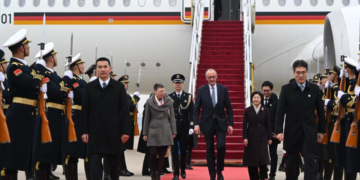 German Chancellor Friedrich Merz arrives in Beijing for official visit