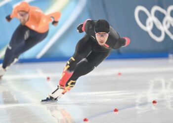 China’s Ning Zhongyan clinches 1,500m speed skating gold with new Olympic record