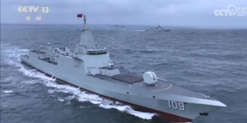 China’s Type 055 destroyers Hull 109, 110 make debut in official media report