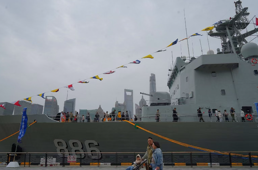 ‘Feel deeply gratified and proud’: People in Shanghai participate in open-ship events marking PLA Navy’s 77th anniversary