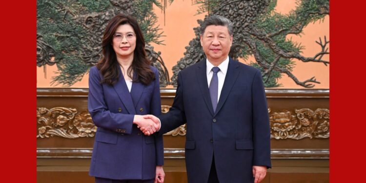 Xi meets KMT leader, urges joint efforts to promote cross-Strait peace, oppose “Taiwan independence” secession
