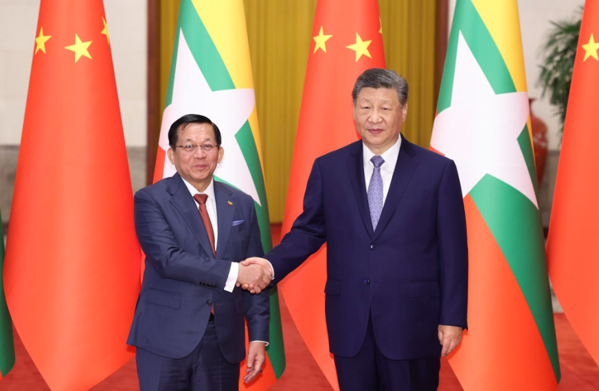 Chinese president holds talks with Myanmar counterpart